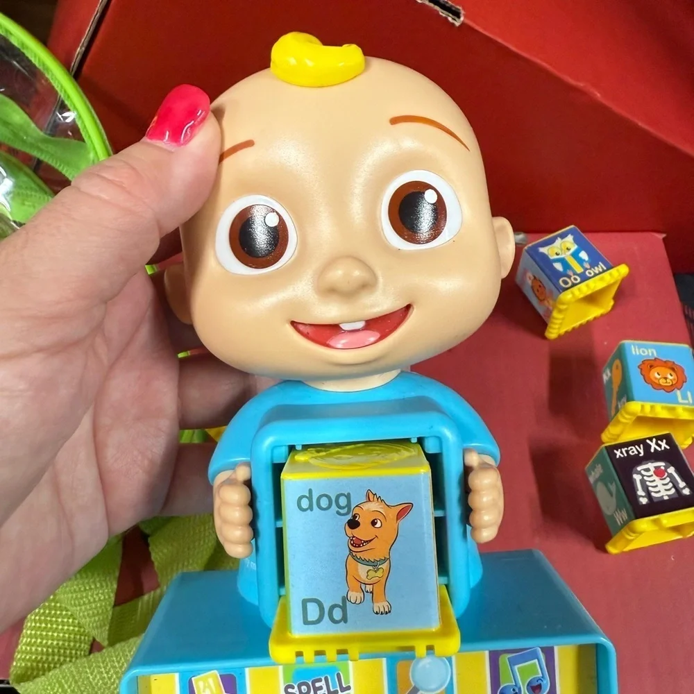CocoMelon Clear Backpack & JJ Interactive Phonics Toy Set